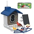 BYRANKE Bird Feeder with Camera Bird Feeders for Outdoors with Solar Panel, AI Identification, Ideal Gift for Lovers Friends and Parents, Navy Blue