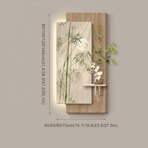 Dekoracja ścienna z piaskowca, minimalistyczna lampa wisząca 3D LED do przedpokoju korytarza (biały 1,40 x 80 cm/15,7 x 31,4 cala)