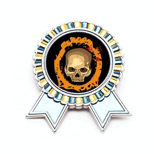 Broche ronde réaliste Halloween en métal taille M pour costume terrifiant