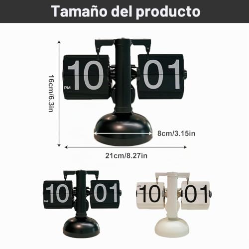 Reloj de sobremesa retro mecánico mudo con solapas negras de alta calidad 6