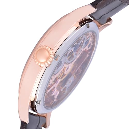 Image of Thomas Earnshaw Mens 42mm Bauer Mechanical Skeleton Automatic Watch with Genuine Leather Strap or Stainless Steel Bracelet ES-8049