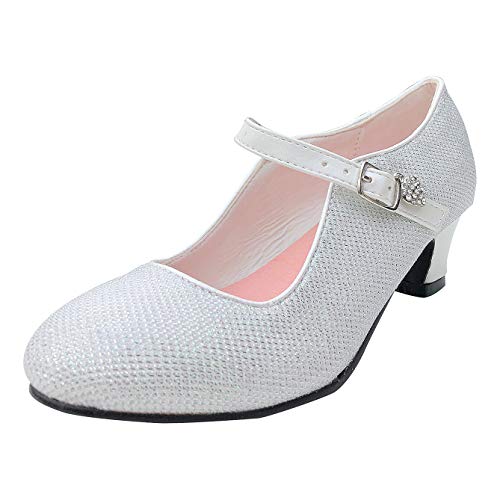 Zapato flamenco sevillanas para niña en color blanco plata de La Señorita estilo princesa