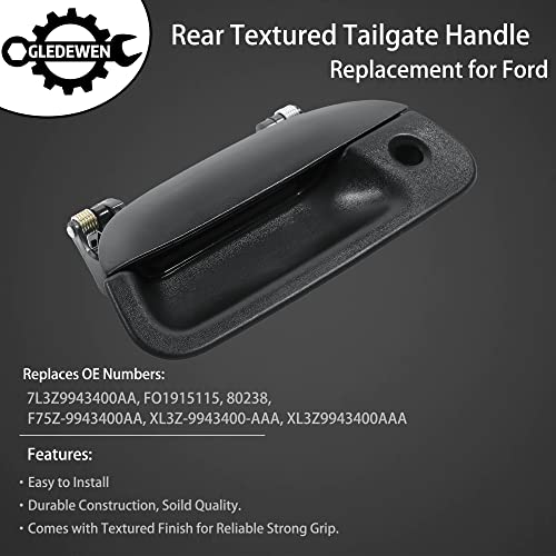 Tailgate Door Handle Exterior, W/ Key Hole, Compatible With 1997-2007 Ford F150 F250 F350 F450 F550 Super Duty, 01-05 Ford Explorer Sport Trac | 7L3Z-9943400-Aa, 80238 Outside Tail Gate Liftgate Latch #TOP2
