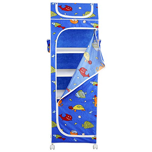 Image of Little One's | 6 Plastic Shelves Foldable Baby Storage Box (Made in India), ISI Certified, Unbreakable Material, (Steel Structure)| Aquatic Blue | H6 /FB