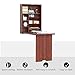 HOMCOM Wall Mounted Desk, Fold Out Convertible Desk, Multi-Function Computer Table Floating Desk with Shelves for Home Office, Mahogany