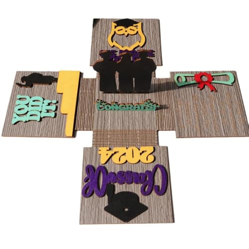 jiingekk Customizable Graduation Hat Box Present For Graduating Class Funny Desk Sign For Colleagues