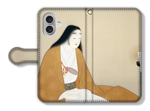 手帳型 iPhone17互換 スマホケース 【世界の名画】 上村松園 ☆日本画☆ 美人画 アート 絵画 芸術 日本 和 和風 伝統 (楠公夫人)