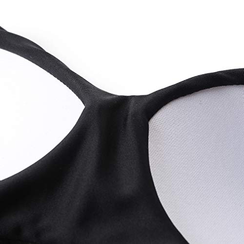 DOULAFASS High Waisted Bikini Set Push Up Bikini Top Tummy Control Bikini Padded 2 Piece Bikini Black - Image 6