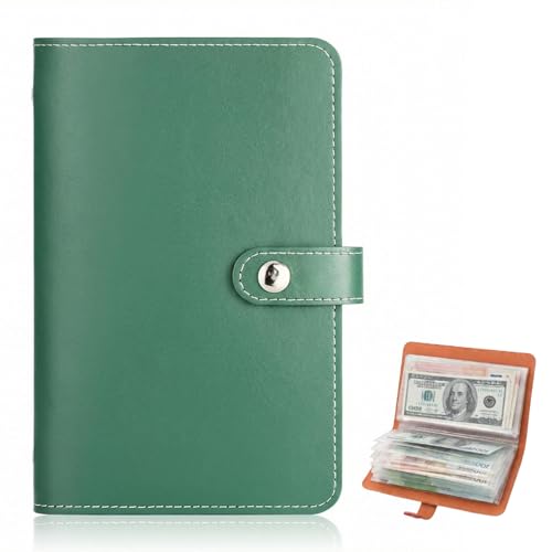 Money Saving Wallet Savings Challenge Book for Couples Money Saving Wallets for Cash UK Saving Notebook & Binder with 100 Envelopes Saving Challenge UK (Green)