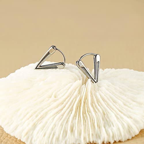 HZMAN Brincos de argola triangulares triangulares prateados punk de bicicleta masculinos e femininos
