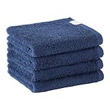 【ホテル仕様 贅沢な肌触り】 フェイスタオル タオル心地 （towel cocochi) ホームリッチ「ホテル」 ダークブルー 4枚 セット 34 × 80cm 吸水 ふわふわ 軽量 柔らかい 毛羽落ちが少ない 速乾 耐久性 サステナブルコットン 特許取得