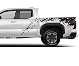 Decal Sticker Vinyl Bed Splash Mud Kit Compatible with Toyota Tacoma 2004 - Present (Black)