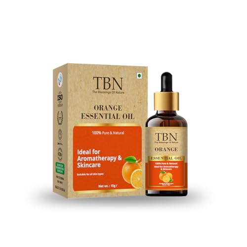 Image of TBN 100% Natural and Pure Orange Essential Oil For Skin Brightening & Aromatherapy | Enhance Mood, Cleanse Skin & Improve Sleep | Ideal for Aromatherapy, Massage, and Wellness - 15ML