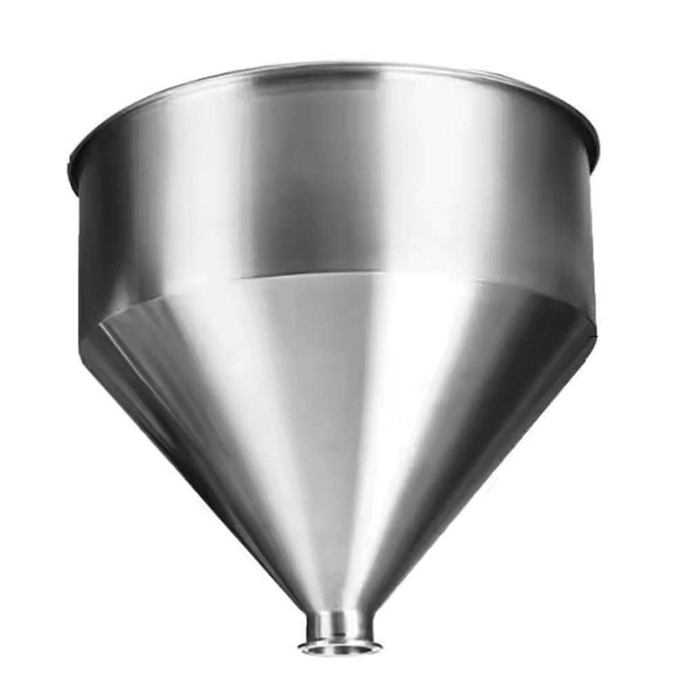 Embudo Cervecero Sanitario INOX 304, 10L 30cm ID Grueso para Dosificación Polvo de Grano, Uso Alimentario (1 Pieza)(A)