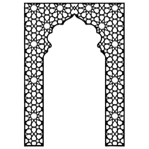 Moroccan Geometric Arch Pattern Metal Wall Art WallArt Decor Metal Signs Metal Outdoor Decor Middle Ages Abstract Exquisite Wall Art Hanging Wall Decoration for Living Room Bedroom Apartment (Black,12 Inches)