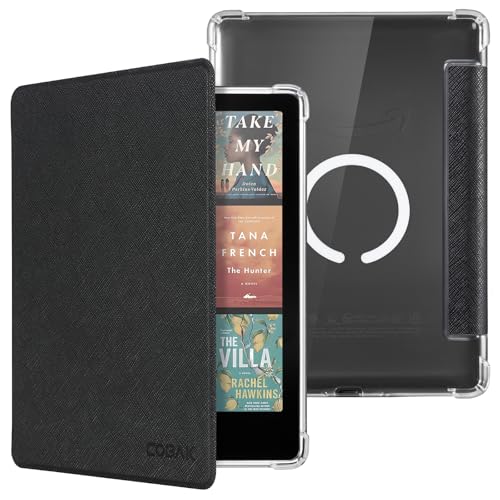 Image of CoBak Magnetic Case for 7 inch Kindle Paperwhite 12th Gen 2024 and Kindle Colorsoft - Compatible with iPhone MagSafe, for Samsung /Belkin /Anker Wireless Charging Pads, Clear Back Cover, Auto Sleep Wake