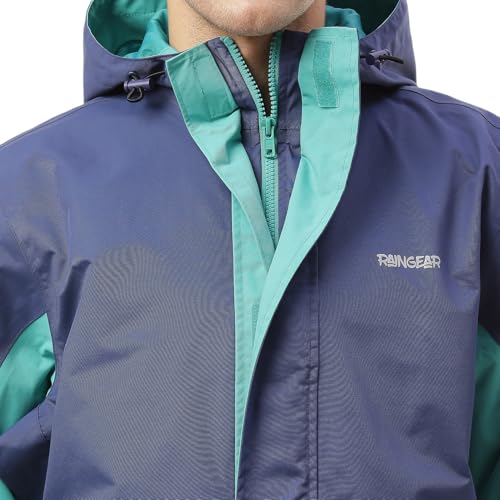 Image of Zeel Raingear Stylish Rain Jacket for Men Waterproof for Bike Riders with Adjustable Hood along with inner pockets,Waterproof Rainwear with Lightweight Polyester Jacket, ZRS013