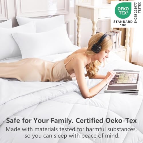 Image of CozyLux Full Size Comforter Sets White - 7 Pieces Bed in a Bag Full, Luxury Soft Bed Set for All Seasons, Bedding Set with Down Alternative Comforter, Sheets, Pillowcases & Shams