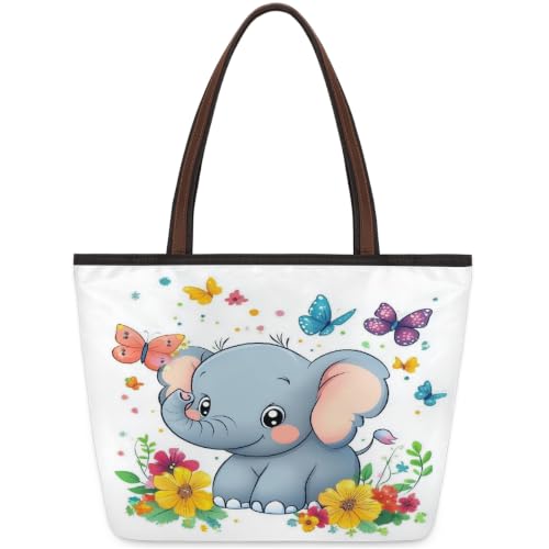 Sac fourre-tout éléphant grand sac à main décontracté pour femme idéal shopping