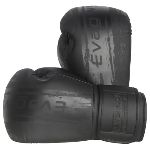 EVAGWY Boxing Gloves for Men and Women，Pro Training Sparring，Suitable for Boxing Kickboxing MMA Fighting，Adult Heavy Punching Bag Gloves，Workout Gloves for Boxing，Muay Thai (Black, 16OZ) Cover