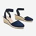 DREAM PAIRS Women's Elastic Ankle Strap Espadrilles Wedge Sandals,Size 8.5,Navy,AMANDA-1