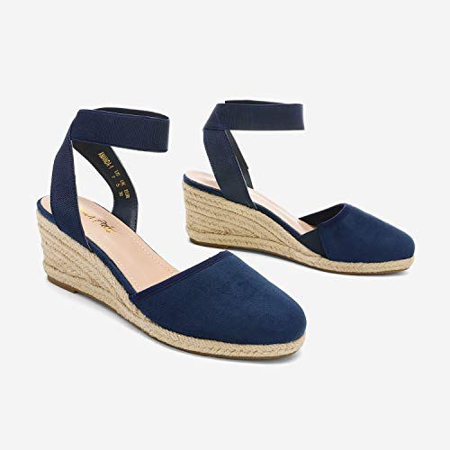 Image of DREAM PAIRS Women's Ankle Strap Wedge Sandals | Espadrilles Sandals, Elastic Ankle Strap, Cushioned Comfort for Summer Outfit, Fashion Dressy Shoes