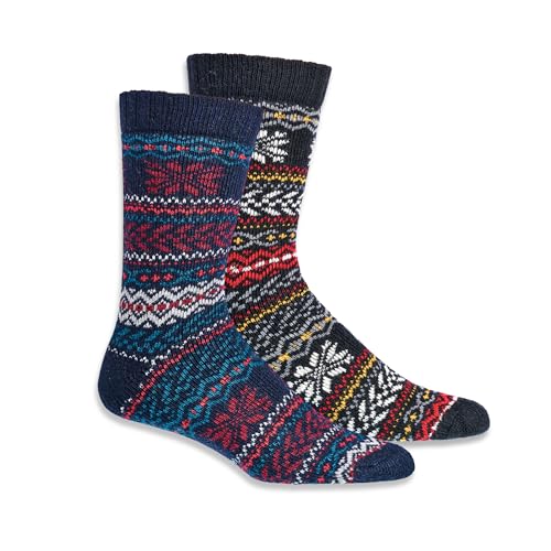 Chaussettes nordiques en laine lot de 2 paires thermiques et douces pour hiver Socls