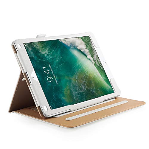 Anjoo Funda Compatible con iPad Air 1 Air 2 9.7 Pulgada, Auto-Sueño/Estela y Función de Soporte, Smart Folio Tablet Cover Carcasa Compatible con iPad 2017/2018, Blanco