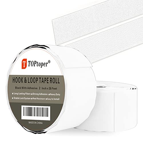 41 Feet Sticky Back Hook and Loop Fasteners by TOPtoper Self Adhesive Hook and Loop Tape Roll 0.8 Inch Wide (Black 0.8Inch)