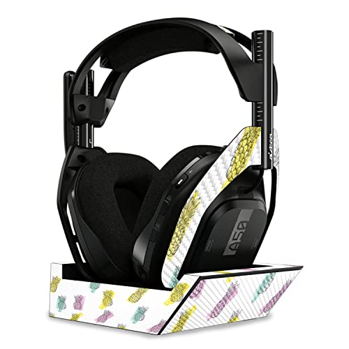 Image of MightySkins Carbon Fiber Skin Compatible with Astro A50 Wireless Headphones + Base Station (Gen 4) - Funky Pineapples | Protective, Durable Textured Carbon Fiber Finish | Easy to Apply