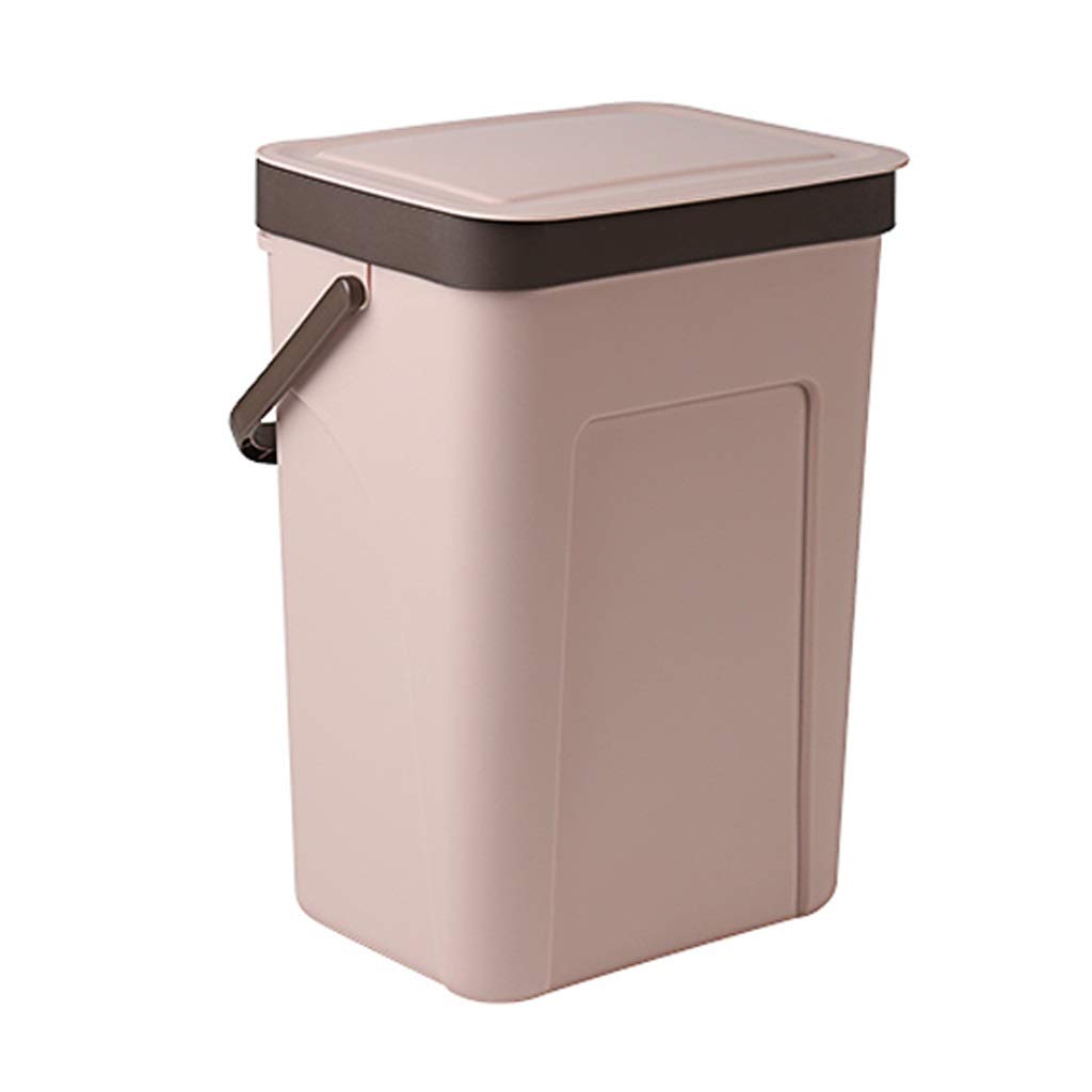 UPJAKS Pattumiere A Parete pattumiera con Il Coperchio delle Famiglie igienici Bagno Cucina Trash Can Impermeabile e Odore Resistenti Stretta Fessura Cestino Spazzatura (Color : 12L Pink)