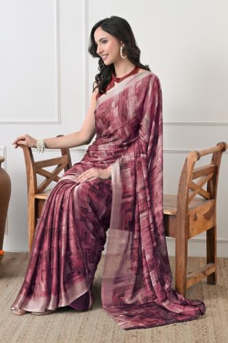 Image of MIRCHI FASHION Women Saree | Chiffon Batik Printed Breathable Regular Use Sari with Blouse