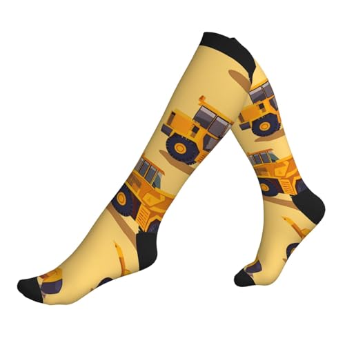 YHNNH Construction Trucks Men'S And Women'S Compression Socks - Comfortable All Day, Providing Breathable Calf Support For Running And Traveling