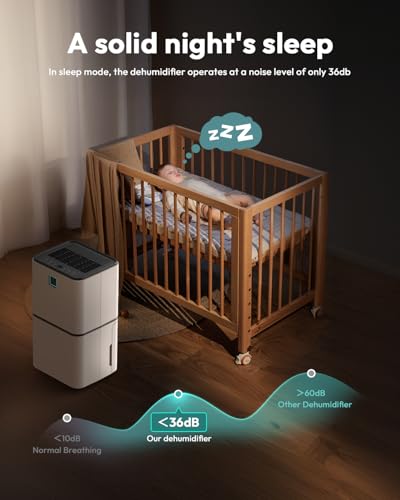 Image of 2000 Sq.Ft Dehumidifier for Basement Home Bedroom Bathroom - 36 dB 30 Pint