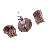 Tabella del rattan della resina con le sedie scala precisa in miniatura per case delle bambole mobili di interior design artigianale mobili in rattan per case delle bambole