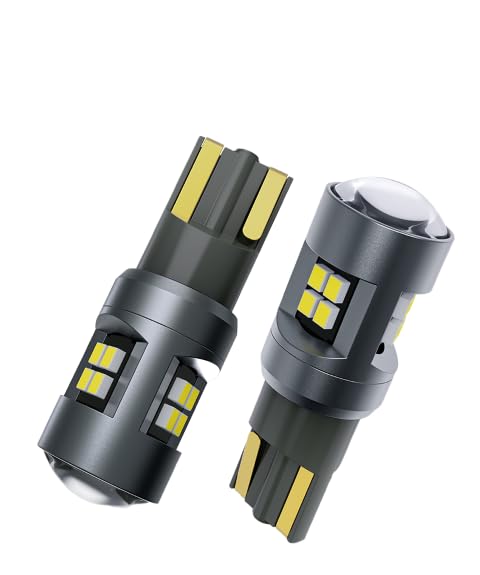 Par de Lâmpadas LED T10 com 16 LEDs SMD 3030, Cor Branca 6000K, Compatível com 12V/24V e Sistema Canbus, Ideal para Luz de Posição, Placa ou Seta Automotiva