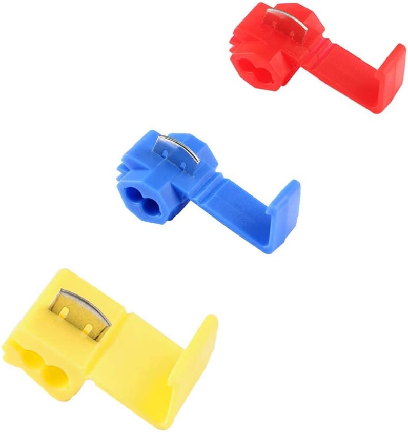 50Pcs Quick Splice Wire Connectors Set, Quick Splice Terminal, Electrical Wire Splice Connector, Quick Connector Branch Connector (20Pcs Red, 20Pcs Blue, 10Pcs Yellow)