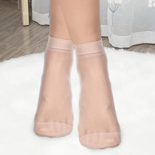 9 Pairs Thin Ankle Socks for Women, Nude Sheer Nylon Sock Womens Transparent Summer Socks Elastic Ultra Thin See Through Silk Sock for Women Girls4