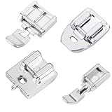 Zipper Presser Foot Kit 4pcs – Wide, Narrow, Invisible & Concealed Zipper Presser Feet for Precise Zipper Installation for All Low Shank Snap on Singer, Brother, Babylock, Janome Sewing Machines