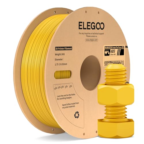 ELEGOO ABS Filament 1.75mm Orange Yellow 1KG, Heat Resistant 3D Printer Filament High Toughness & Impact Resistance, 1kg