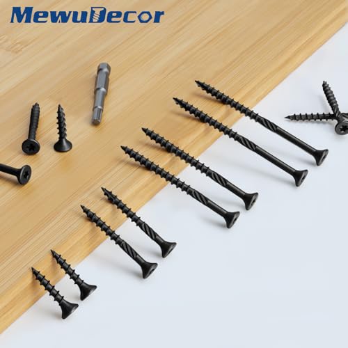 Image of #8 x 2 Heavy-Duty Deck Screws - Black Long Outdoor Wood Screws, Torx Drive with T25 Bit, Rust Resistant for Wood Decking and Fence (2lb,255Pcs)