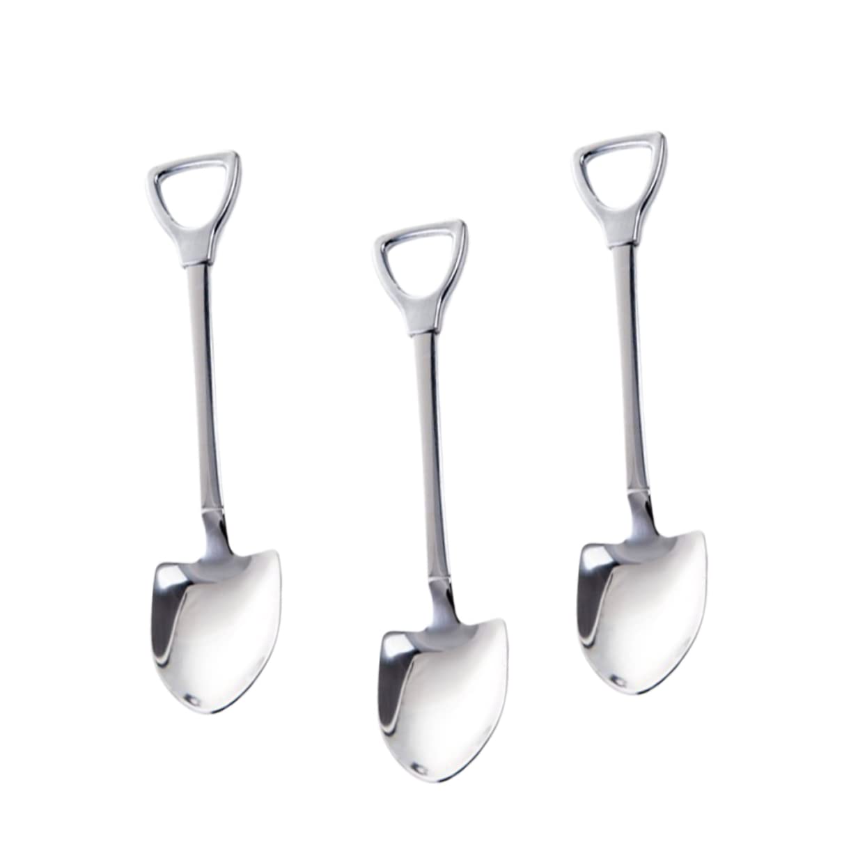 UTHCLO 3pcs Simple Stirrer Spoon Steel Espresso Spoons Stir Spoons Demitasse Espresso Spoons Sauce Spoon Shovel Shape Spoons Mixing Spoon Steel Dinner Spoons Tablespoon Spoon