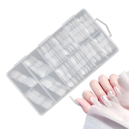 Gwtdtoad Moldes de uñas, 120 unidades de gel UV transparente con escala, juego de extensiones de uñas | para mujeres y constructores de dedos falsos de manos y dedos de los pies para belleza cuidado