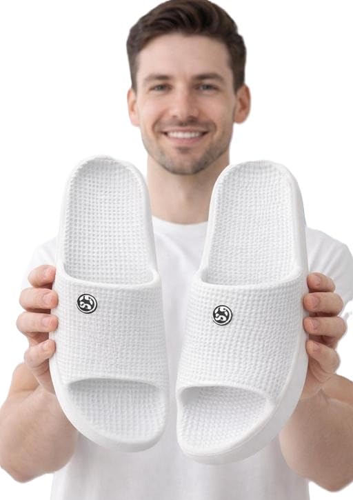 excelfab men's casual lifestyle sliders with soft cushion sole for everyday support