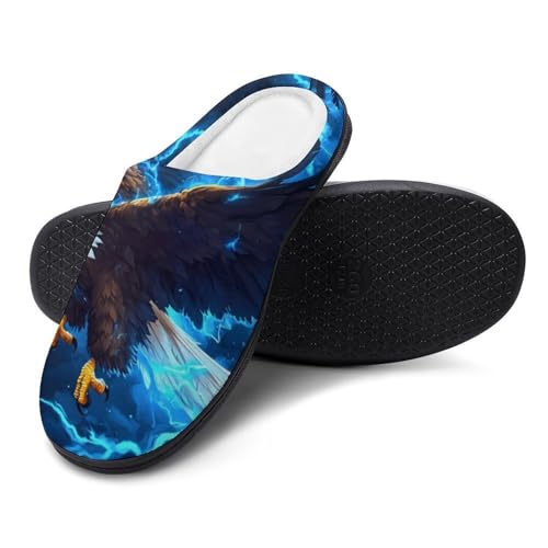 Bald Ea-gle Bird Usa Thundering Womens Cotton Slippers Warm House Shoes for Indoor Outdoor4