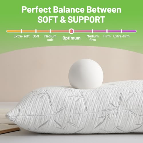 Full Body Pillow with Removable Pillowcase for Adults,(Memory Foam Filling)(Long Pillow for Side Sleepers) (Fluffy and Firm)(Adjustable Filling)(20×54 Inch,White)