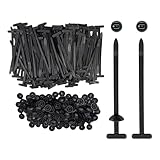 100 Pcs Nylon Universal Cable Tie Buckle, T-Type Multi-Purpose Nylon Zip Ties, Fasteners UV Resistant Zipties for Car Repair (Fender, Bumper, Trunk Liner), Wire Bundling, Home&Garage