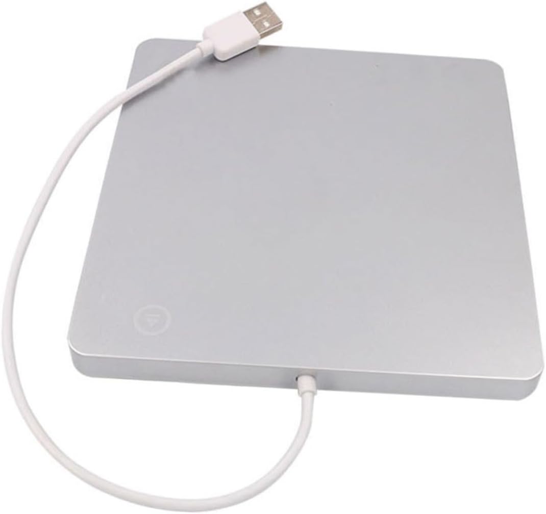 External USB CD DVD Rw Optical Drive Burner for Laptop PC Silver Portable USB DVD Player with Pop Up Tray Design No External Adapter Needed
