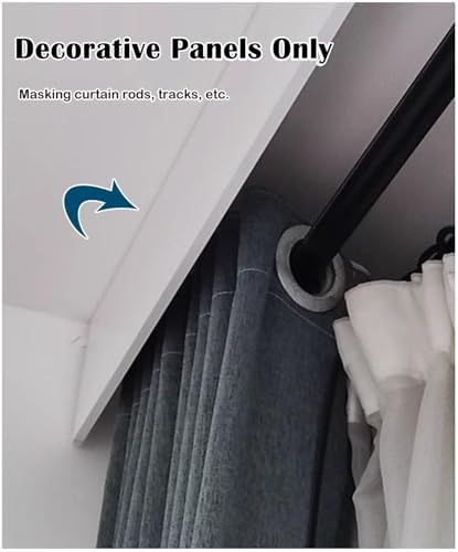 Decorative Curtain Pelmet Box - Wall/Ceiling Mount Valance with Fixing Brackets for Living Room, Stylish Window Treatment, No Track Required, Easy Installation