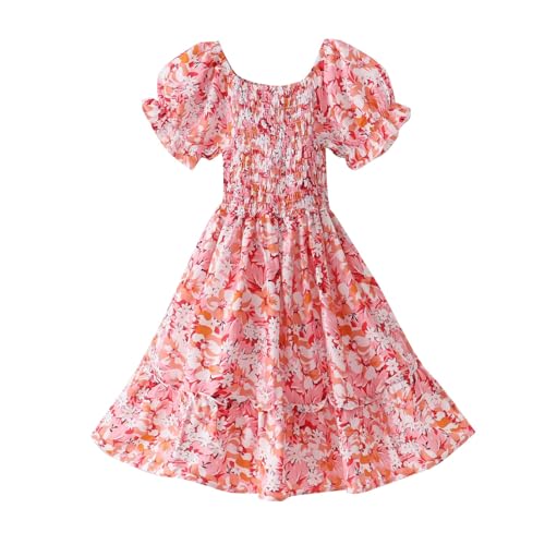 Robe fille chic et élégante princesse à manches courtes pour grandes vacances